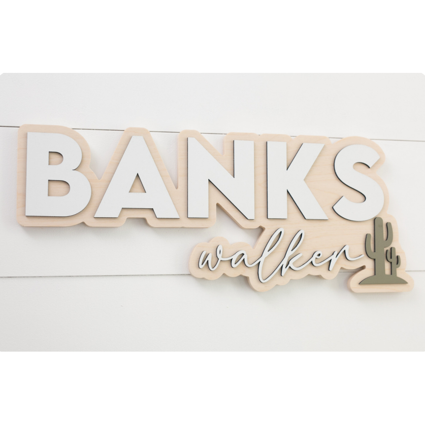 Sugar + Maple Bubble Wood Sign | Cactus