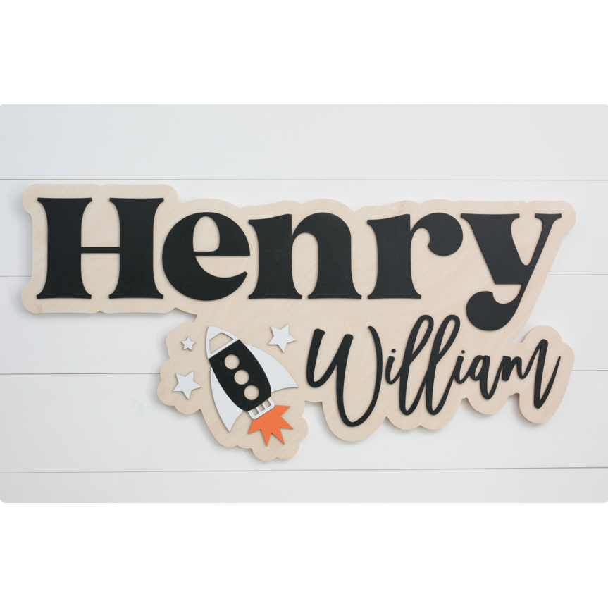 Sugar + Maple Bubble Wood Sign | Spaceship
