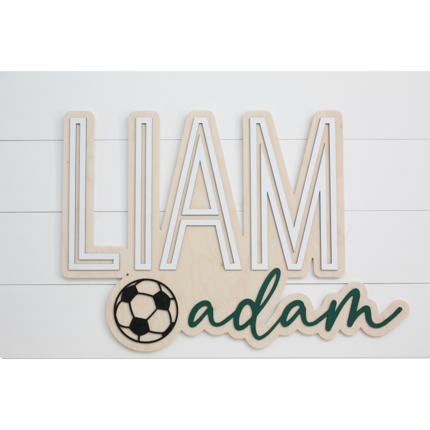 Sugar + Maple Bubble Wood Sign | Soccer