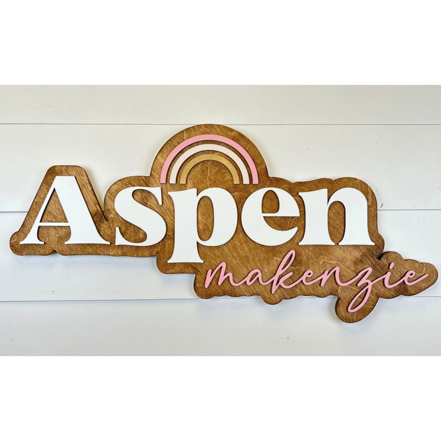 Sugar + Maple Bubble Wood Sign | Rainbow