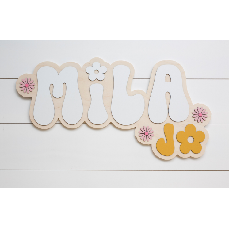 Sugar + Maple Bubble Wood Sign | Groovy
