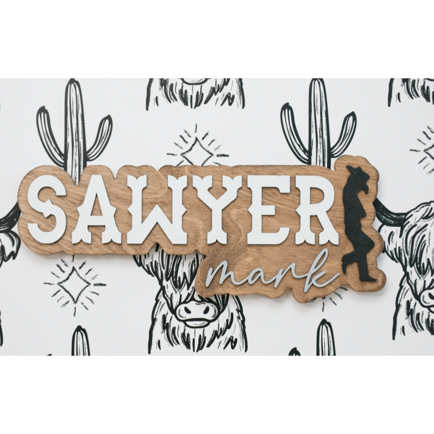 Sugar + Maple Bubble Wood Sign | Western