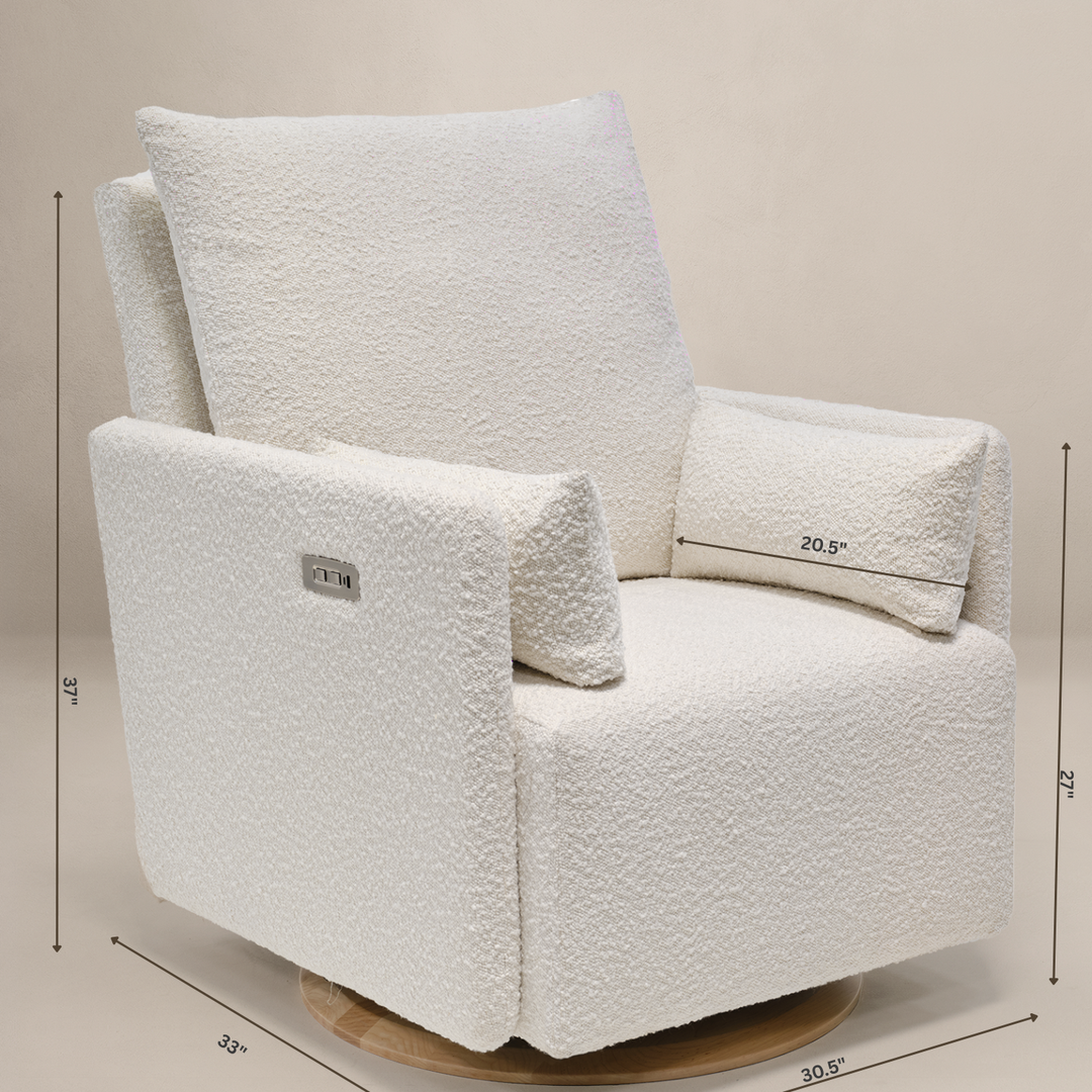Oilo Ollie: Standard Size | Swivel Nursery Glider with Back Recline Feature