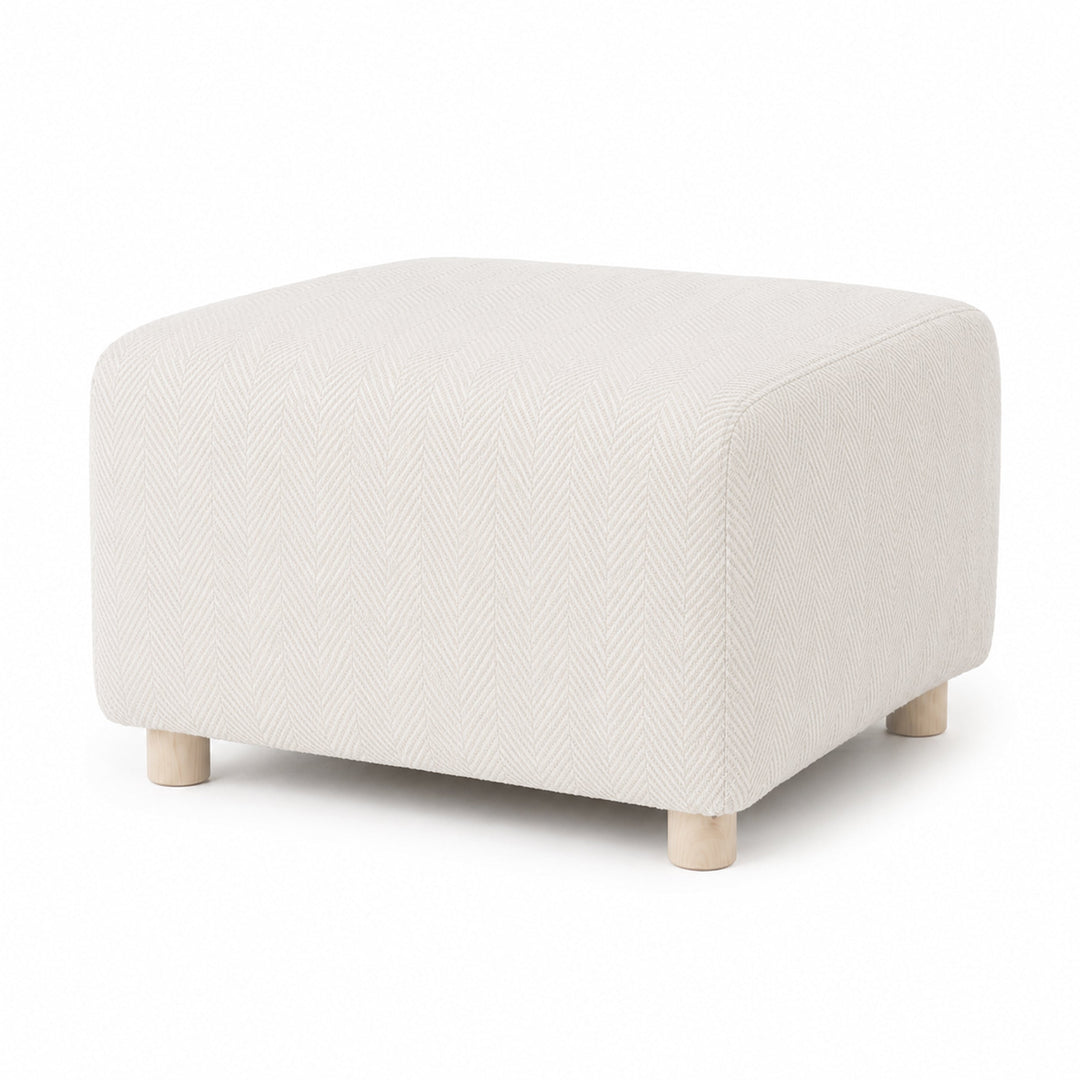 Oilo Ollie Ottoman: a Chair and a Half | Stationary Rectangle Ottoman With Wood Legs