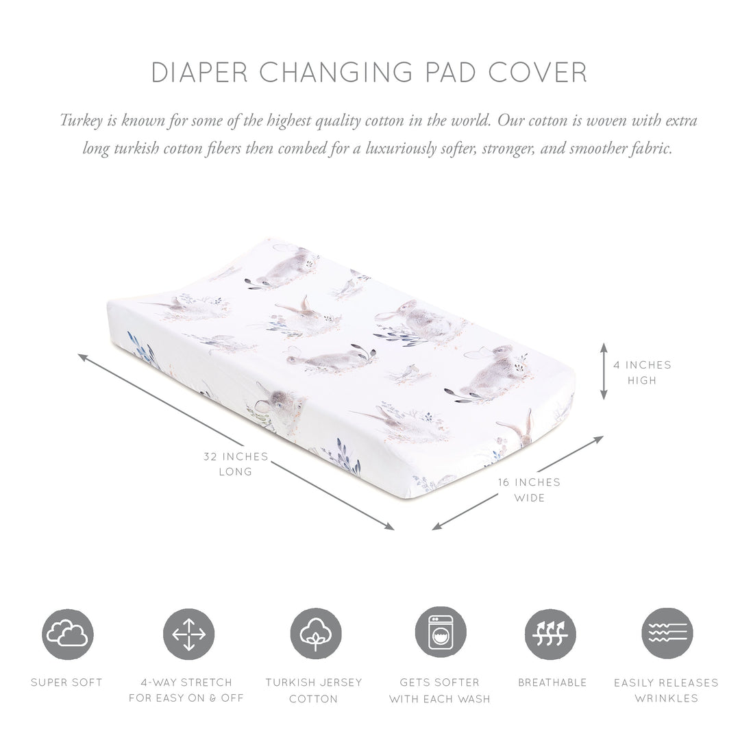 Oilo Cottontail | Convertible Bassinet Sheet & Changing Pad Cover