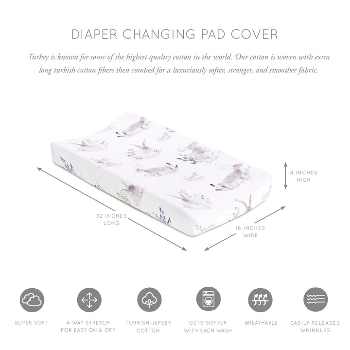 Oilo Cottontail | Convertible Bassinet Sheet & Changing Pad Cover