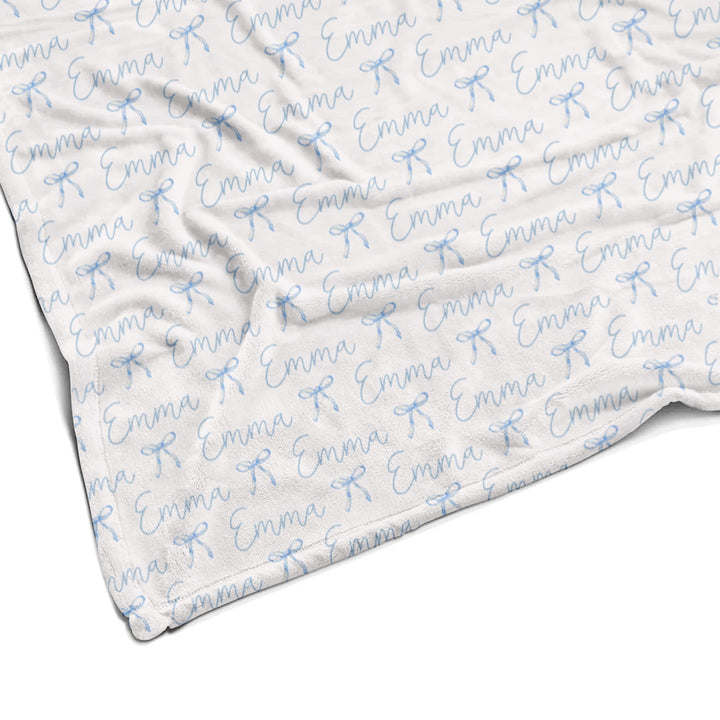 Sugar + Maple Plush Minky Fleece Personalized Blanket | Ballerina Bows