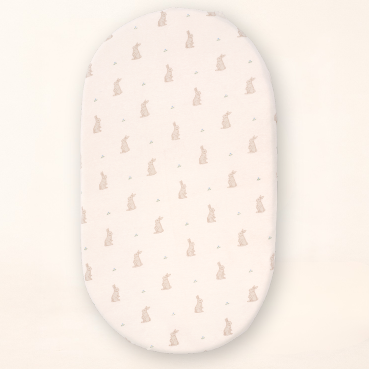 Oilo Bunny | Convertible Moses Basket Sheet & Extra Small Changing Pad Cover