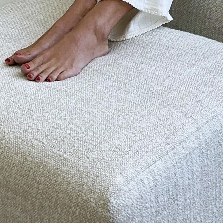 Oilo Ollie Ottoman: Standard Size | Stationary Rectangle Ottoman With Wood Legs
