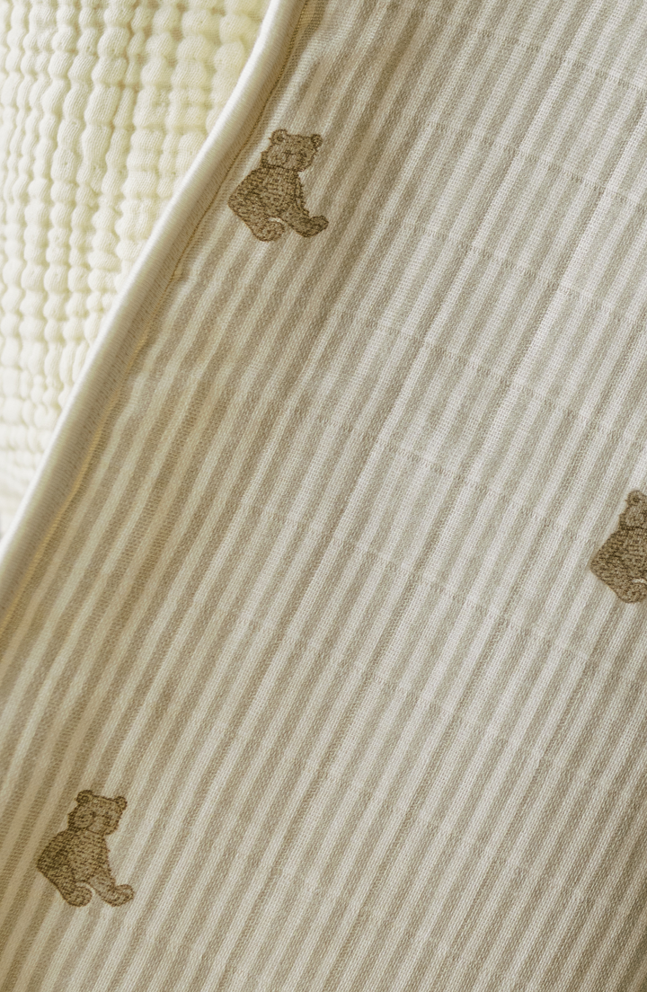 Oilo Bear & Butter Yellow Duck | Premium Muslin Burp Cloth 2-Pack
