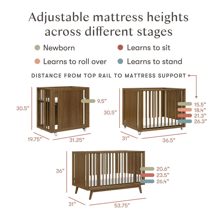 Babyletto Palma 8-in-1 Convertible All-Stages Crib with Bassinet & Toddler Bed Kit