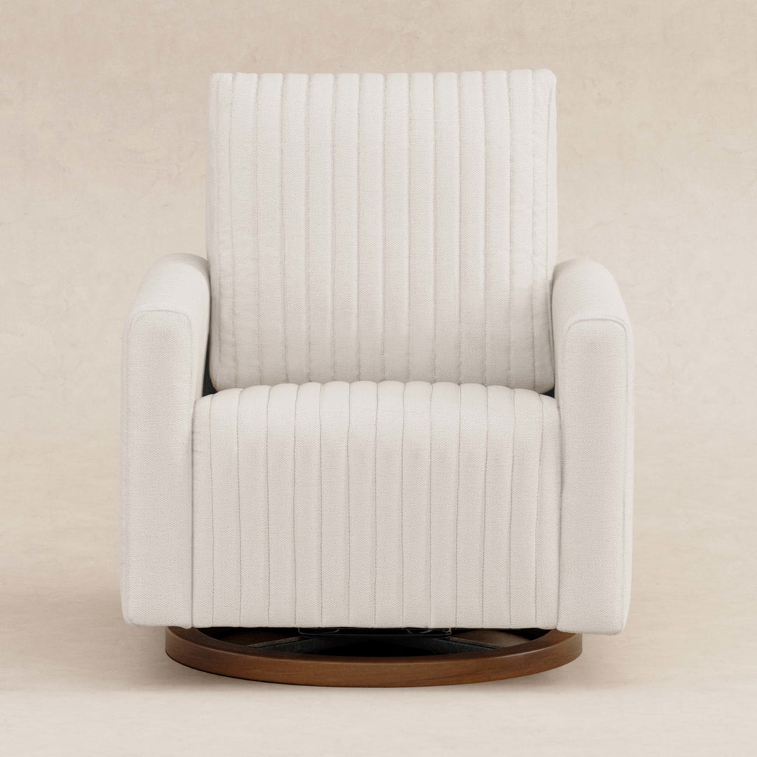Babyletto Poe Channeled Swivel Glider in Eco-Performance Fabric | Water Repellent & Stain Resistant