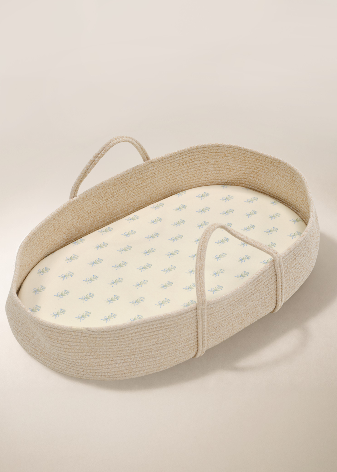 Oilo Lily of the Valley | Convertible Moses Basket Sheet & Extra Small Changing Pad Cover