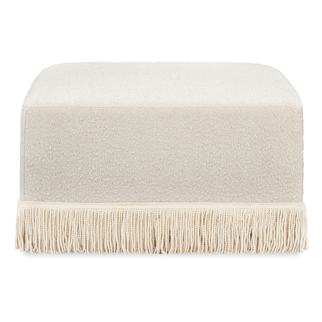 Namesake Crawford Gliding Ottoman | Boucle with Tassel Fringe