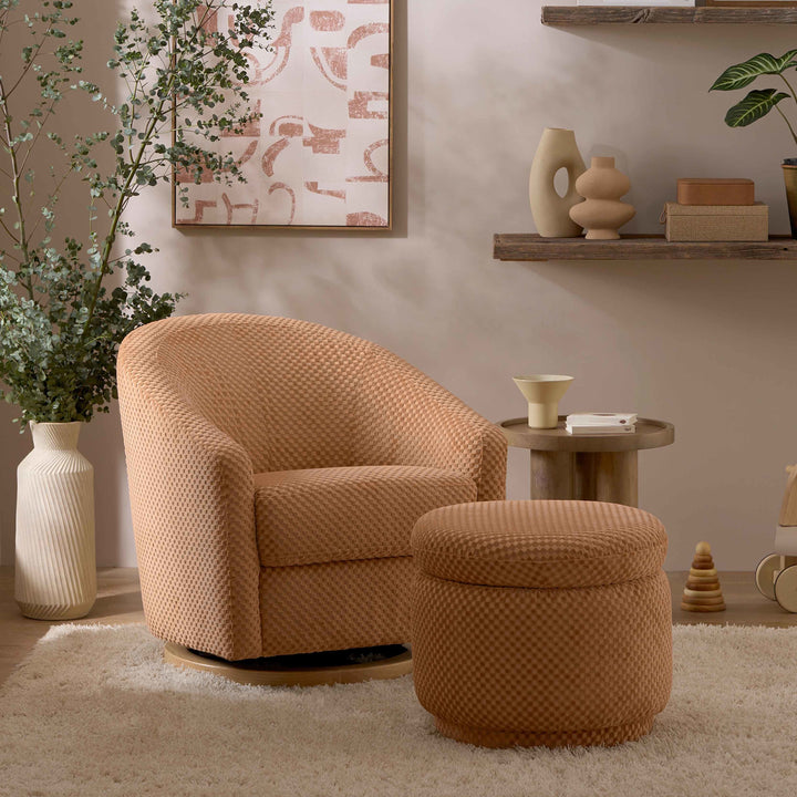 Babyletto Enoki Storage Ottoman in Velvet Checker