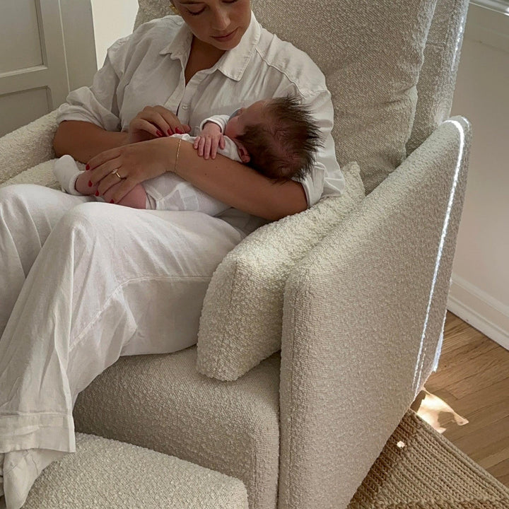 Oilo Ollie: Standard Size | Swivel Nursery Glider with Back Recline Feature