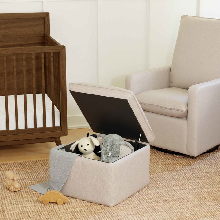 Babyletto Cali Storage Ottoman in Eco-Performance Fabric | Water Repellent & Stain Resistant