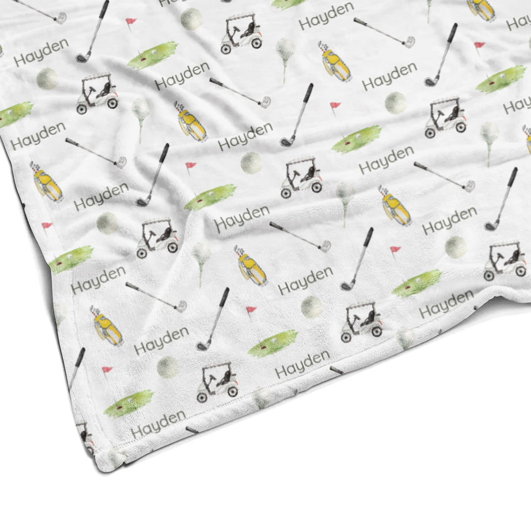 Sugar + Maple Plush Minky Fleece Personalized Blanket | Putter's Paradise