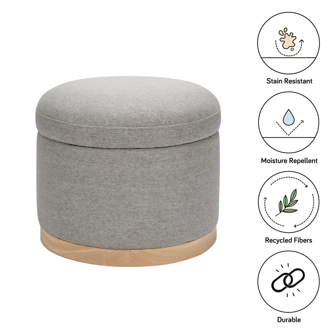 Babyletto Naka Storage Ottoman in Eco-Performance Fabric | Water Repellent & Stain Resistant