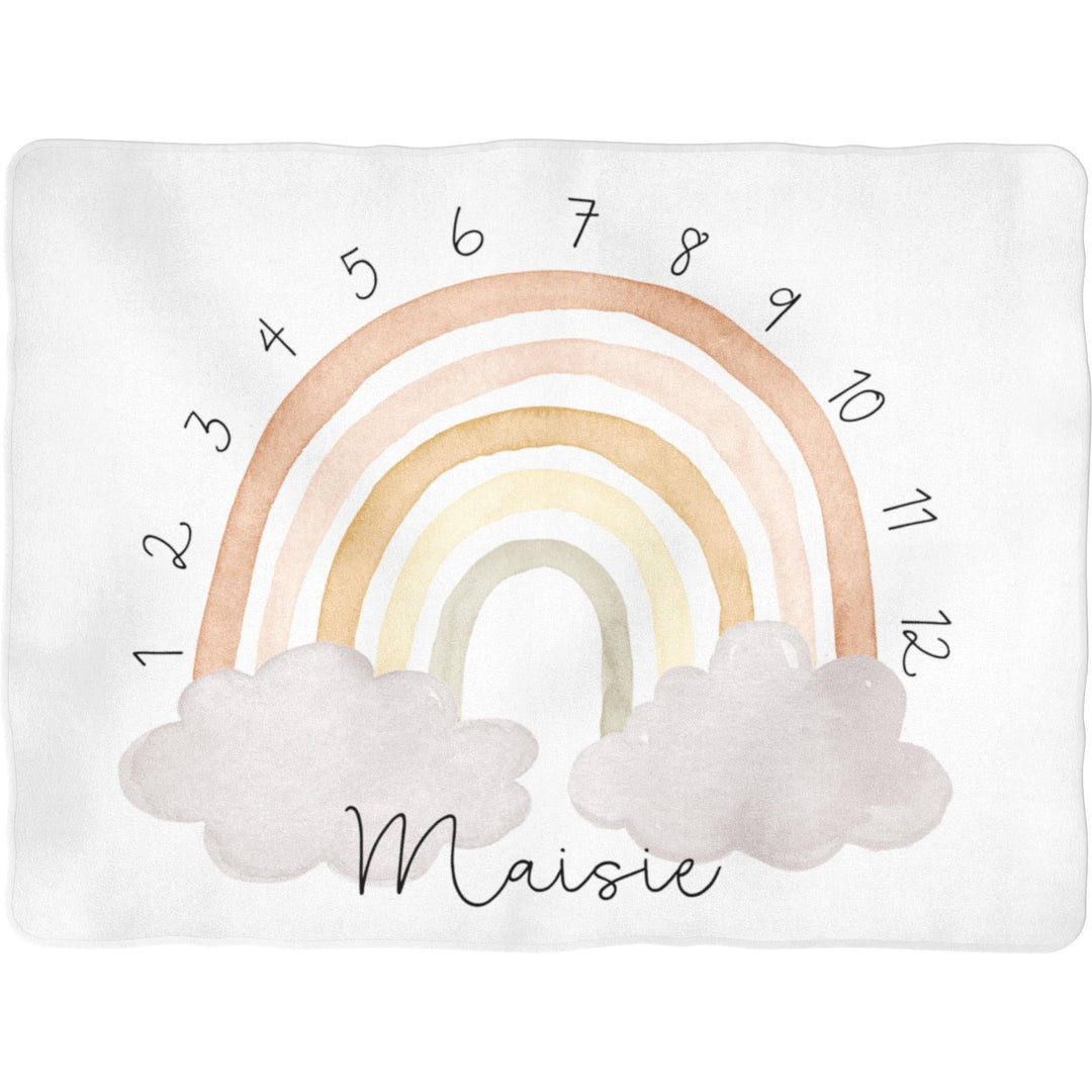Sugar + Maple Backdrop Blanket | Neutral Rainbow Milestone