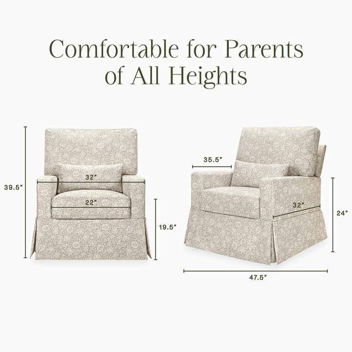 Morris & Co. x Namesake Crawford Pillowback Comfort Swivel Glider