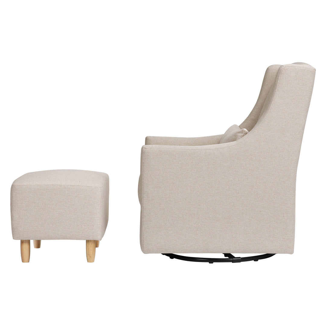 Babyletto Toco Swivel Glider and Ottoman in Eco-Performance Fabric | Water Repellent & Stain Resistant