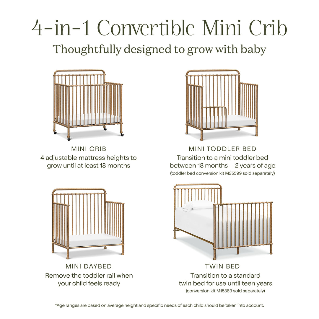 Namesake Winston 4-in-1 Convertible Mini Crib