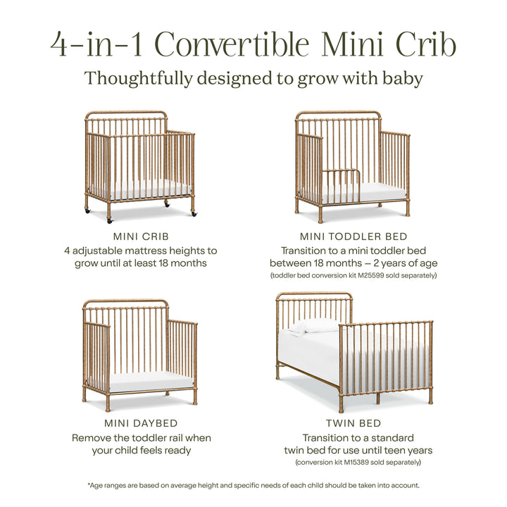 Namesake Winston 4-in-1 Convertible Mini Crib