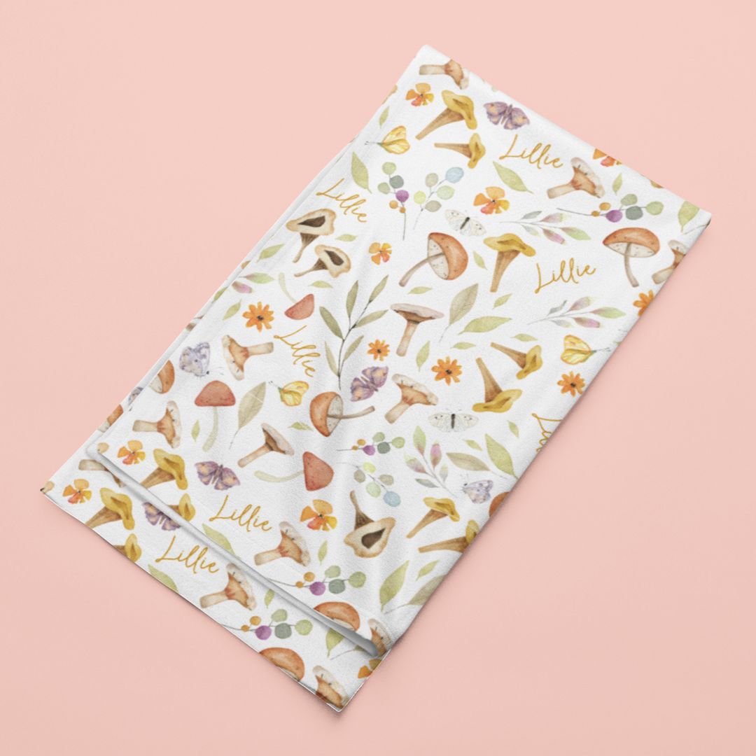 Sugar + Maple Stretchy Blanket | Whimsical Mushroom