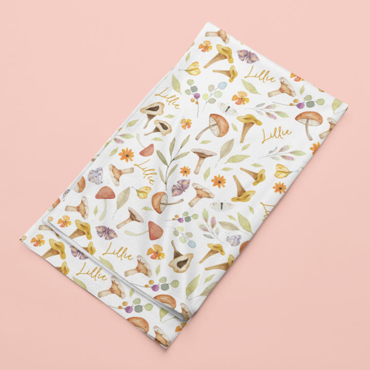 Sugar + Maple Stretchy Blanket | Whimsical Mushroom