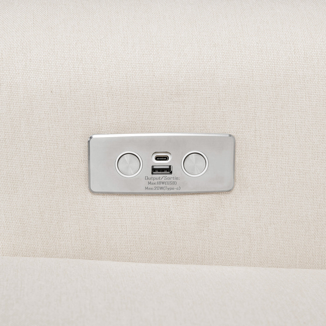 Namesake Harbour Electronic Recliner and Swivel Glider in Eco-Performance Fabric with USB port | Water Repellent & Stain Resistant