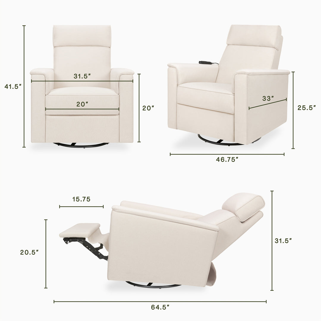 Namesake Willa Deluxe Power Recliner and Swivel Glider with Heat and Massage