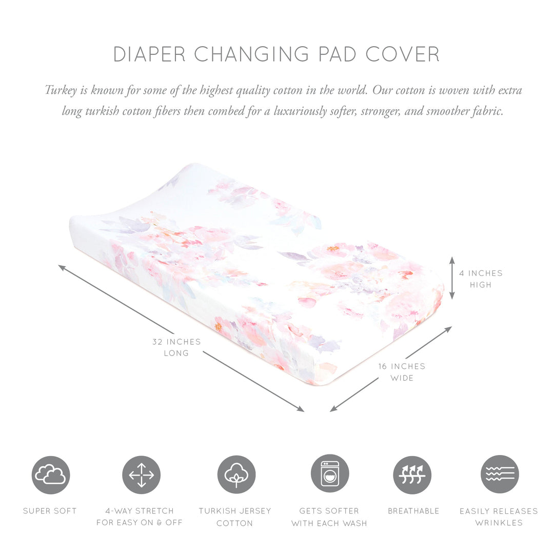 Oilo Prim Floral Changing Pad Cover