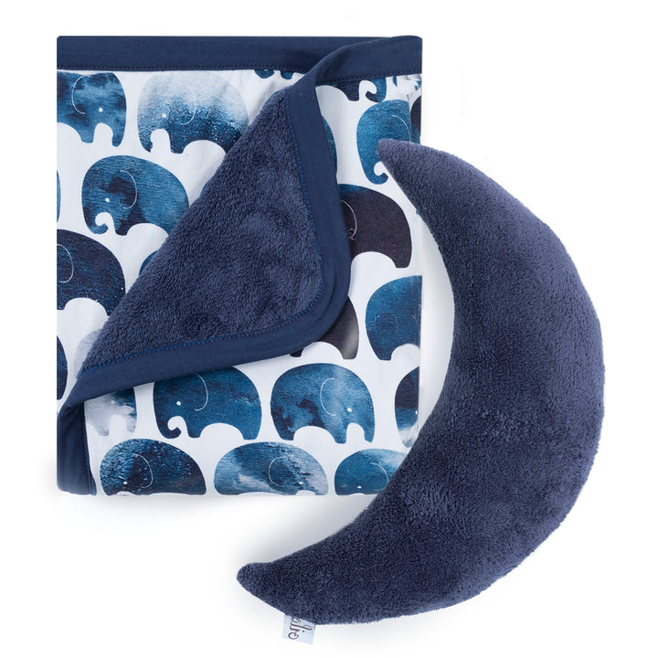 Oilo Elefant Cuddle Blanket + Indigo Moon Pillow