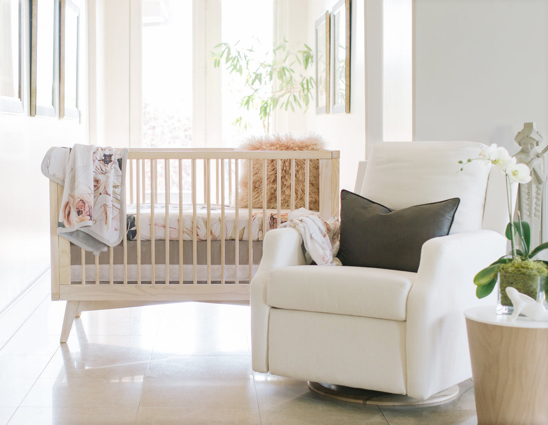 Oilo Solid Crib Skirt | Dove Taupe