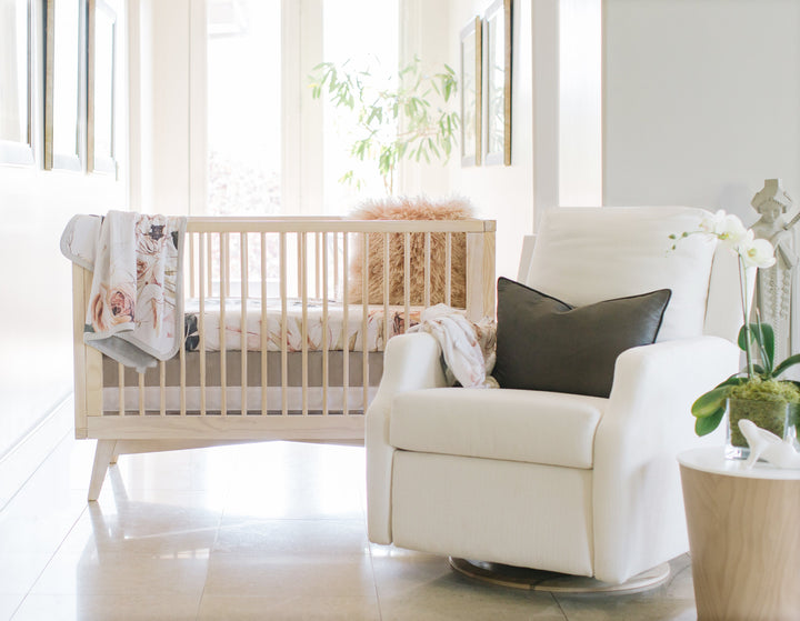 Oilo Solid Crib Skirt | Dove Taupe