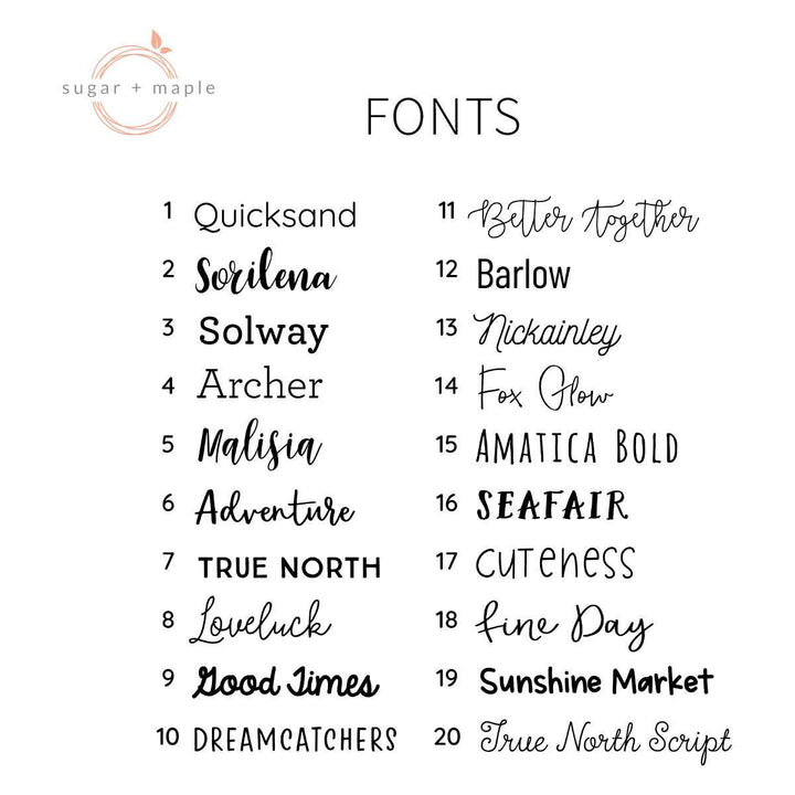 Sugar + Maple Changing Pad Cover - Repeating Name