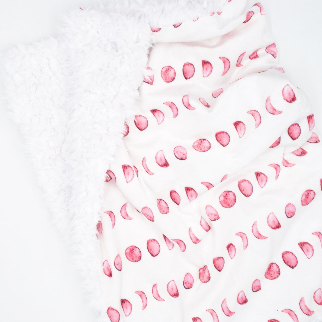 Sugar + Maple Pink Moon Phases Minky Blanket