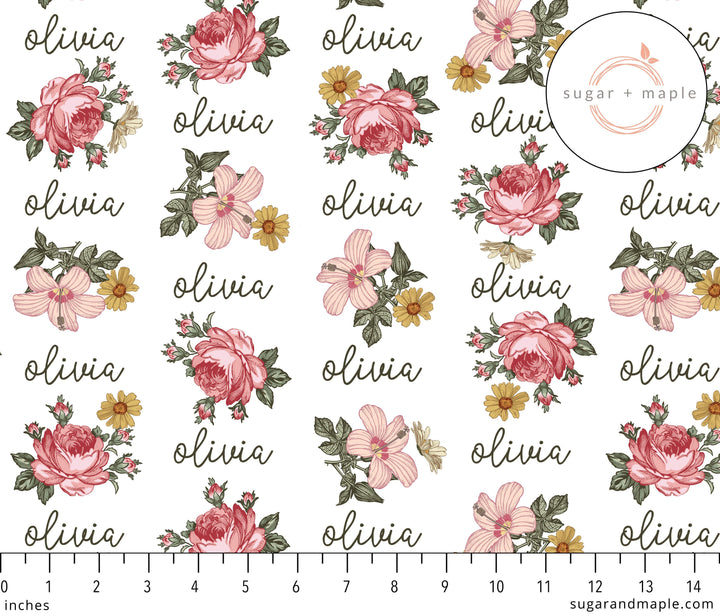 Sugar + Maple Small Blanket & Hat Set - Retro Rose